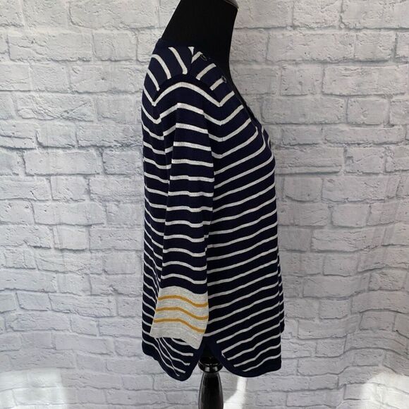 United States sweaters women M NWT Vneck Longsleeve pullover stripe sweater - Picture 5 of 10